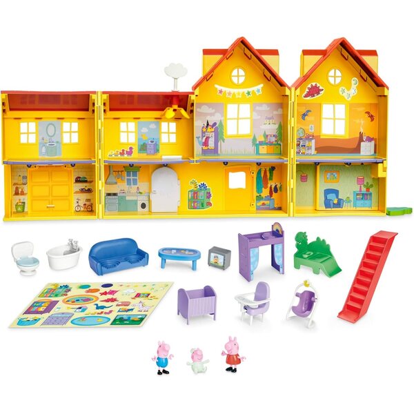 Großes Peppa Pig Familienhaus mit 3 Figuren und Spielzubehör