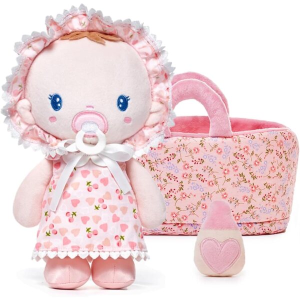 LeyaDoll Weiche Babypuppe 23 cm mit Zubehör, waschbar, perfektes Geschenk