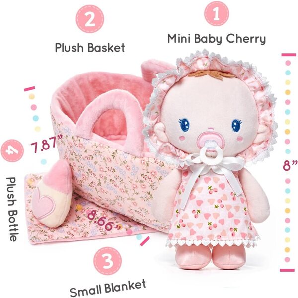 LeyaDoll Weiche Babypuppe 23 cm mit Zubehör, waschbar, perfektes Geschenk