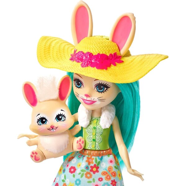 Enchantimals Jardinage Fluffy Lapin und Mop Box Set mit Zubehör und Figuren
