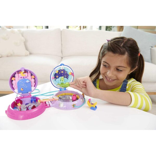 Polly Pocket Flying Soucoupe Box-Set mit Minipuppen und Zubehör, mehrfarbig