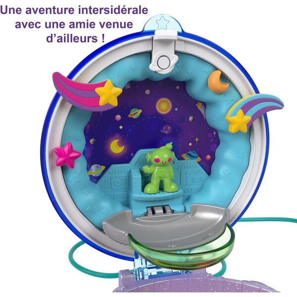 Polly Pocket Flying Soucoupe Box-Set mit Minipuppen und Zubehör, mehrfarbig