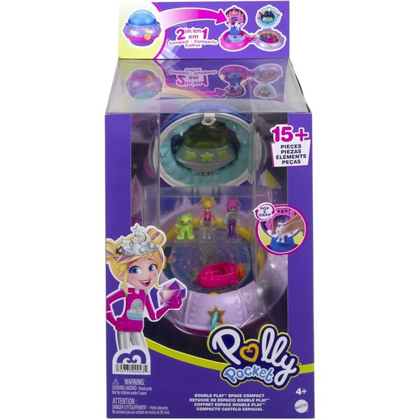 Polly Pocket Flying Soucoupe Box-Set mit Minipuppen und Zubehör, mehrfarbig