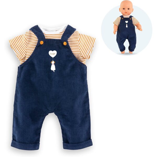 Corolle T-Shirt e Salopette Marina per Bambolotto 30 cm, vestiti morbidi da 18 mesi
