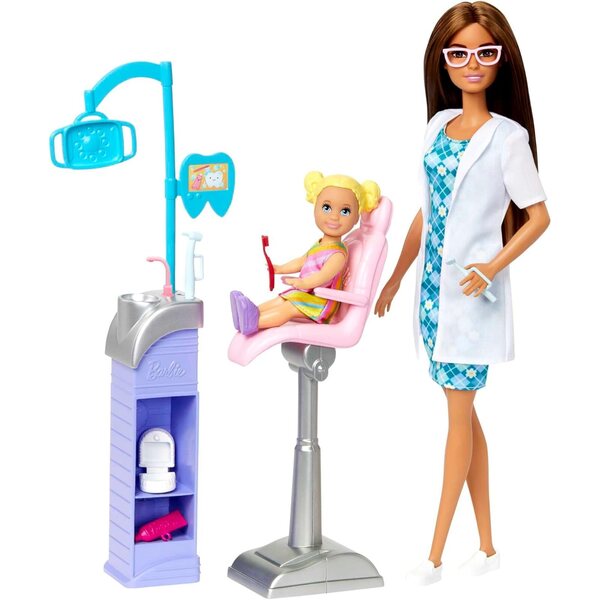 Barbie Dentista con 2 Bambole, Studio Dentistico e Accessori per Bambini 3+