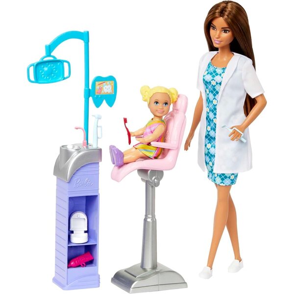 Barbie Dentista con 2 Bambole, Studio Dentistico e Accessori per Bambini 3+