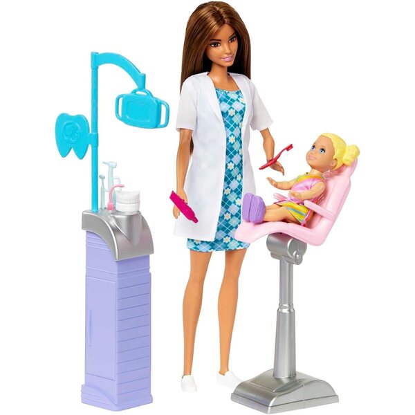 Barbie Dentista con 2 Bambole, Studio Dentistico e Accessori per Bambini 3+