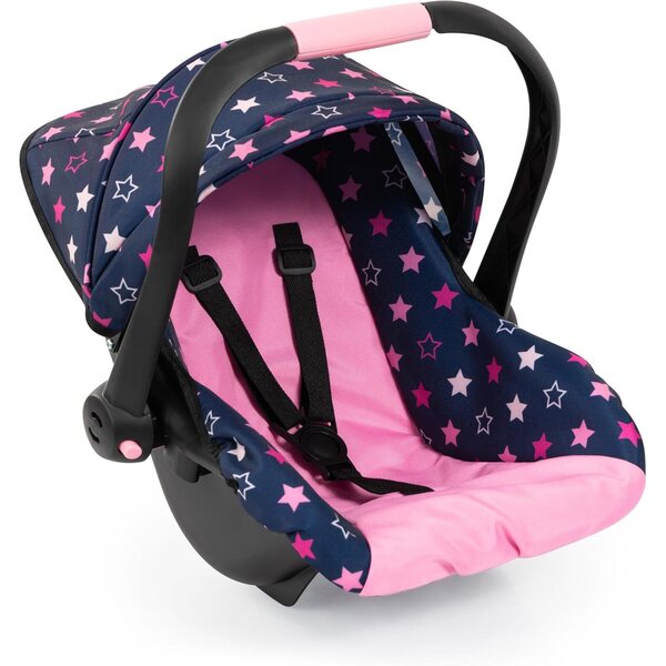 Autositz für Puppen bis 46 cm mit Sonnenschirm und Sicherheitsgurt