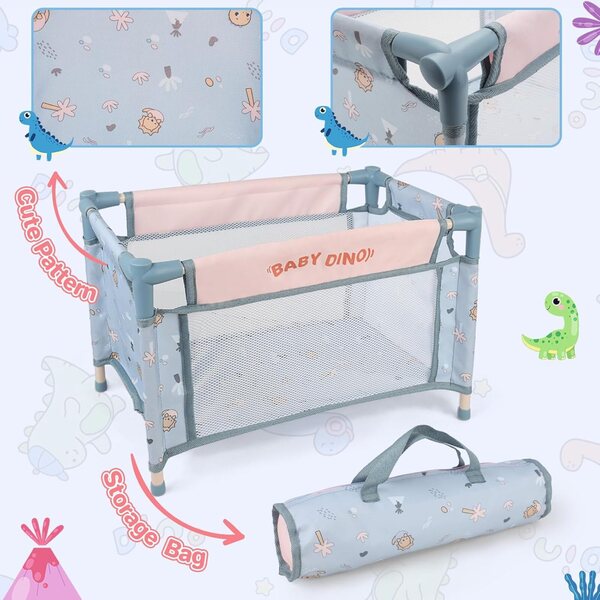 12-Zoll-Babypuppen-Set mit Kinderwagen, Kinderbett, Hochstuhl und komplettem Zubehör