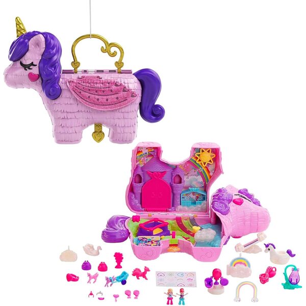 Polly Pocket Unicorn Party: Überraschungsbox mit 25 Accessoires und Minifigur