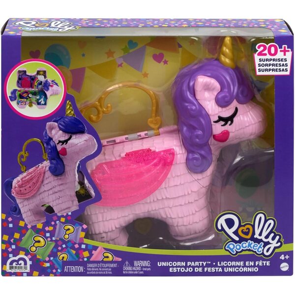 Polly Pocket Unicorn Party: Überraschungsbox mit 25 Accessoires und Minifigur