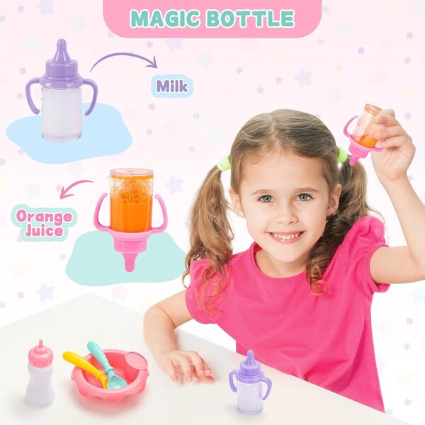 Set Accessori per Bambole con Letto e Sedia a Dondolo per Gioco di Cura Bambini 12in