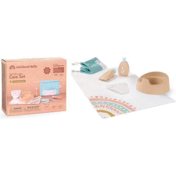Set Igiene in Legno per Bambini Miniland con Accessori per Bambole Sostenibili