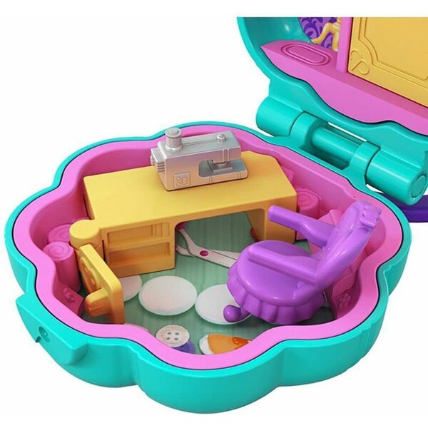 Polly Pocket Mini-Box Le Dressing De Lila mit Mikropuppen und Zubehör