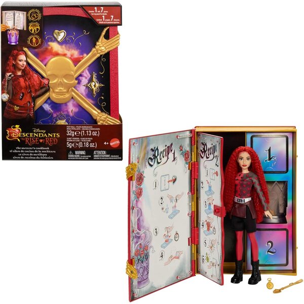 Mattel Disney Descendants The Rise of Red: Zauberbuch mit Red- und Slime-Puppen