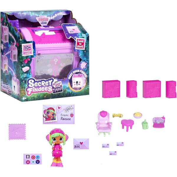 Findees Secret Pink Magic Mailbox – bewegliche Minipuppe und Zubehör