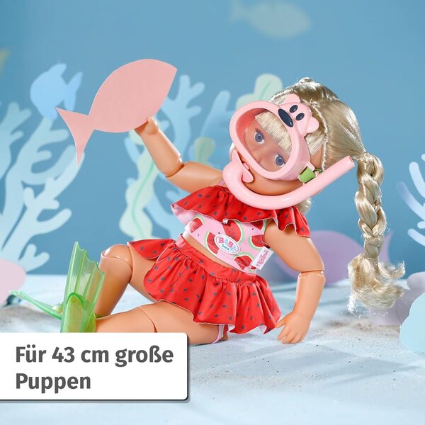 BABY born Set da immersione con bikini, pinne e maschera per bambole 43 cm