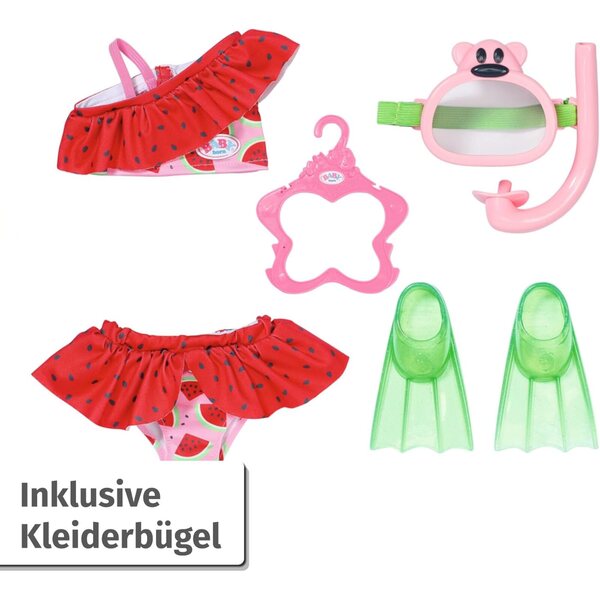 BABY born Set da immersione con bikini, pinne e maschera per bambole 43 cm