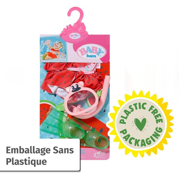 BABY born Set da immersione con bikini, pinne e maschera per bambole 43 cm