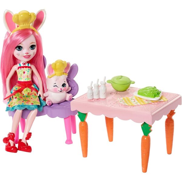 Enchantimals Rabbit's Kitchen Mini-Puppenbox mit Tierzubehör