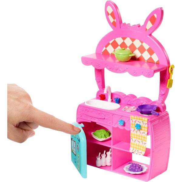Enchantimals Rabbit's Kitchen Mini-Puppenbox mit Tierzubehör