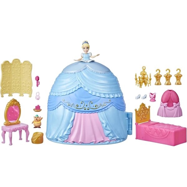 Disney Prinzessin Aschenputtel und ihre Überraschungen mit 19 Zubehörteilen – Spiel für Kinder ab 4 Jahren