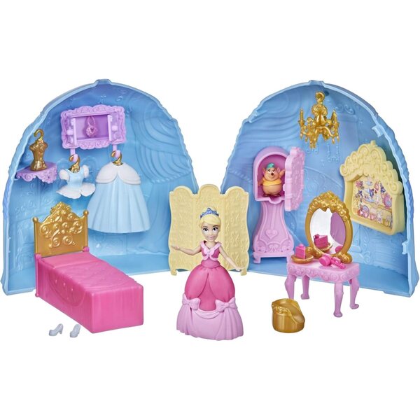 Disney Prinzessin Aschenputtel und ihre Überraschungen mit 19 Zubehörteilen – Spiel für Kinder ab 4 Jahren