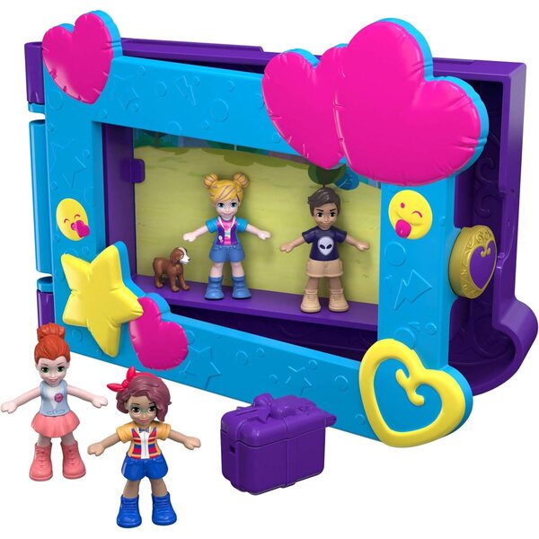 Polly Pocket Bunte Mini-Box mit 4 Mikropuppen und Partyzubehör