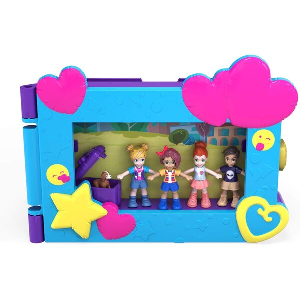 Polly Pocket Bunte Mini-Box mit 4 Mikropuppen und Partyzubehör