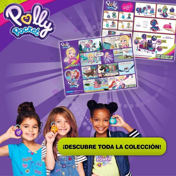 Polly Pocket Bunte Mini-Box mit 4 Mikropuppen und Partyzubehör