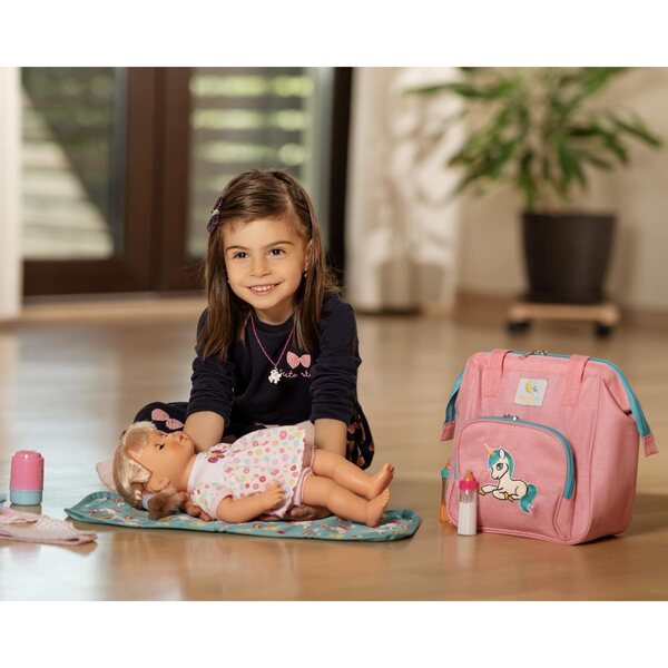 HappyVk Sac à Langer bambole con Accessori Baby - Design Licorne Ricamato per Bambine