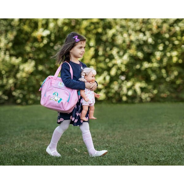 HappyVk Sac à Langer bambole con Accessori Baby - Design Licorne Ricamato per Bambine
