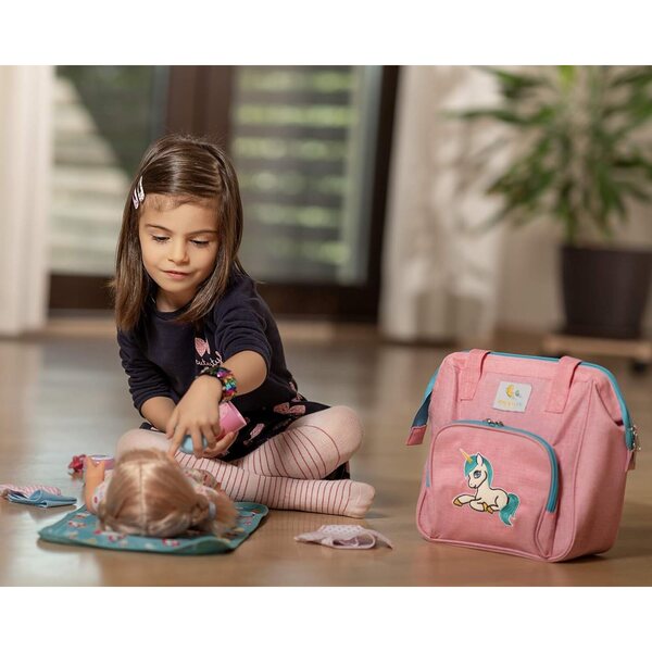 HappyVk Sac à Langer bambole con Accessori Baby - Design Licorne Ricamato per Bambine