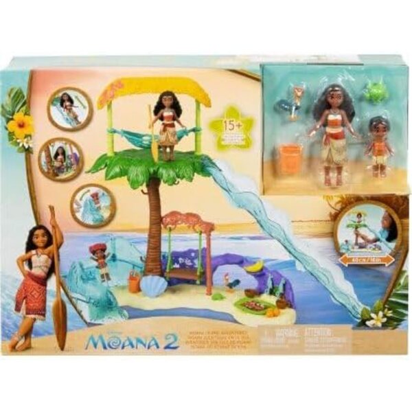 Cofanetto Ile de Moana con 2 bambole e 12 accessori per gioco ispirato al film