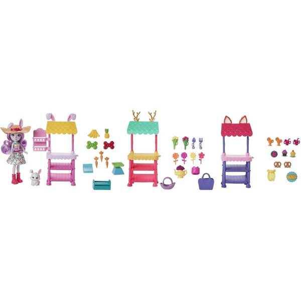 Enchantimals Farmer's Market-Spielset mit Becker-Kaninchen-Puppe und Zubehör