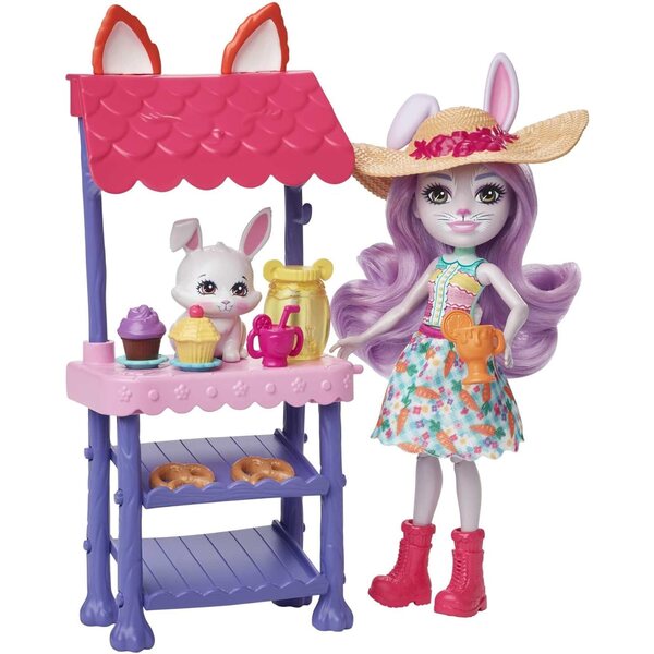Enchantimals Farmer's Market-Spielset mit Becker-Kaninchen-Puppe und Zubehör