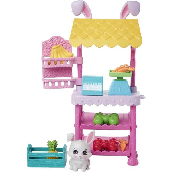 Enchantimals Farmer's Market-Spielset mit Becker-Kaninchen-Puppe und Zubehör