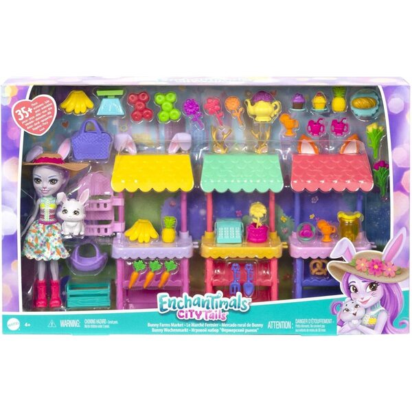 Enchantimals Farmer's Market-Spielset mit Becker-Kaninchen-Puppe und Zubehör
