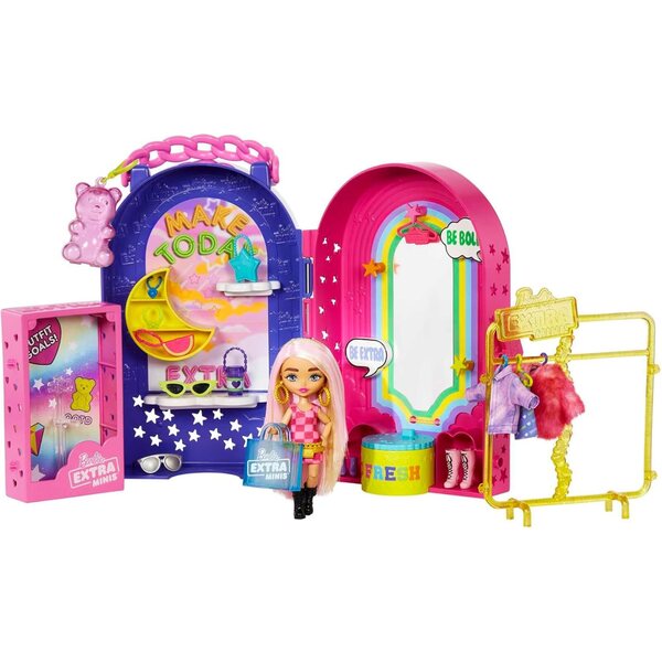 Barbie Extra Minis Doll Boutique Scatola, Accessori e Dressing – Gioco per Bambini 3+