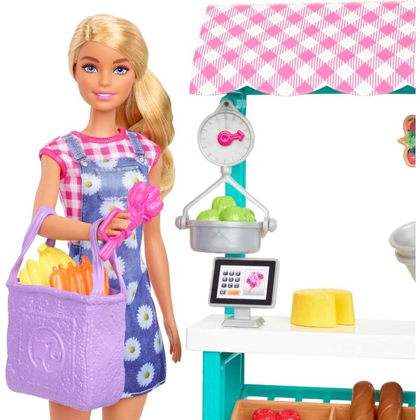 Barbie Mercatino Contadino con Bambola Bionda e Accessori - Gioco per Bambini 3+