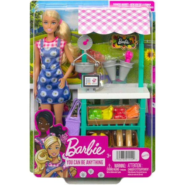 Barbie Mercatino Contadino con Bambola Bionda e Accessori - Gioco per Bambini 3+