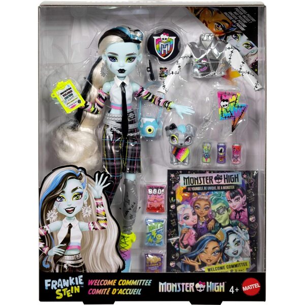 Monster High Frankie Stein avec 15 accessoires inclus, poster et Watzit le chien