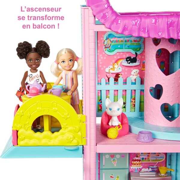 Barbie La Maison de Chelsea Modulare con Accessori, Piscina e Animali - 50 cm