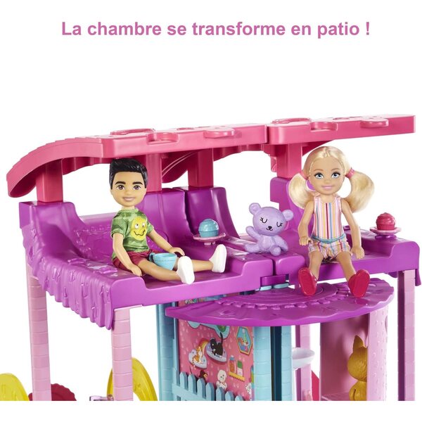 Barbie La Maison de Chelsea Modulare con Accessori, Piscina e Animali - 50 cm