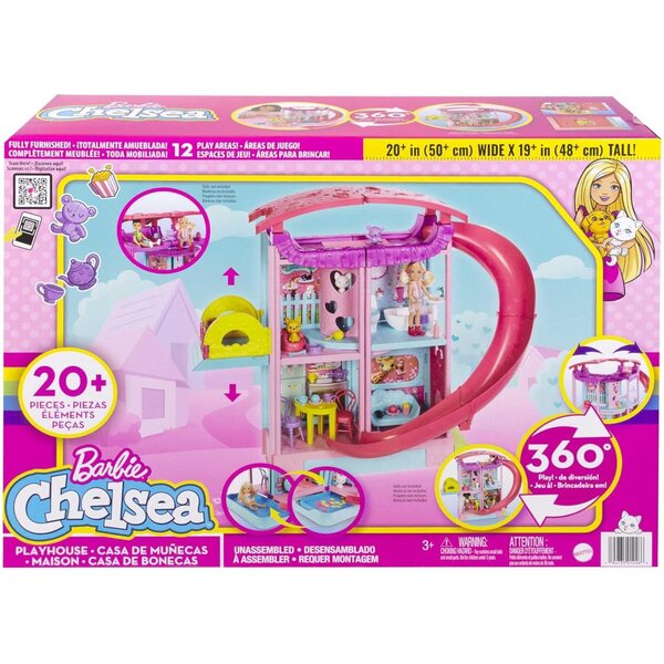 Barbie La Maison de Chelsea Modulare con Accessori, Piscina e Animali - 50 cm