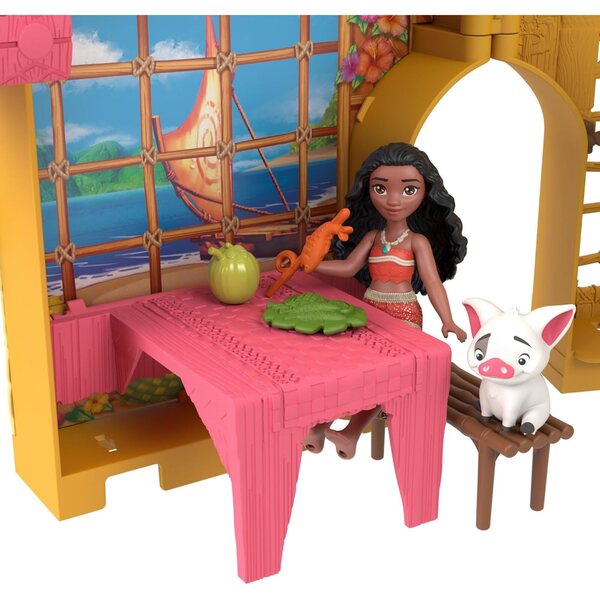Mattel Disney Vaiana Casa delle Bambole con Mini-Pupazza, Accessori e Animale Amico