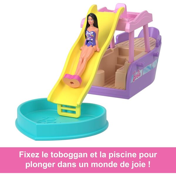 Barbie Mini-BarbieLand Dream Bateau Farbwechsel mit Pool und Rodelbahn