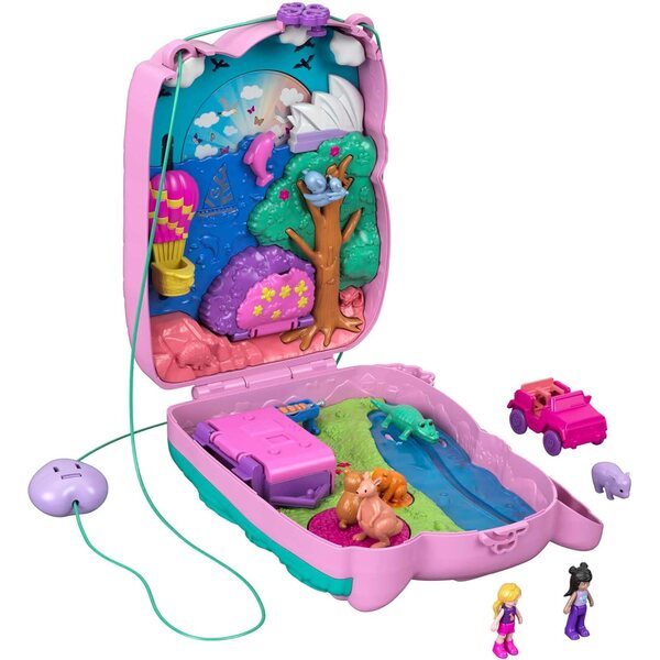 Polly Pocket Koala Adventure: Handtasche mit Aufklebern und Tieren aus dem australischen Busch