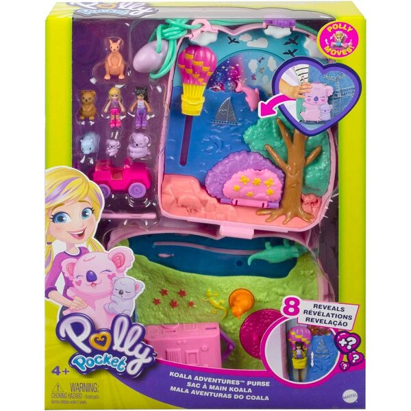 Polly Pocket Koala Adventure: Handtasche mit Aufklebern und Tieren aus dem australischen Busch