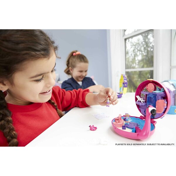 Polly Pocket Universe Der rosa Flamingo-Pool mit 2 Minifiguren und Zubehör